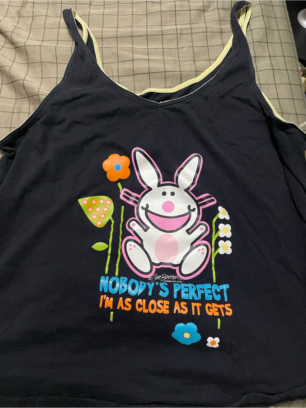 Vintage Happy Bunny “Nobody’s Perfect I’m As Close As It Gets” tank top